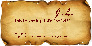 Jablonszky László névjegykártya