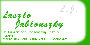 laszlo jablonszky business card